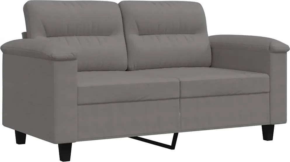 vidaXL Canapea cu 2 locuri, gri închis, 120 cm, țesătură microfibră