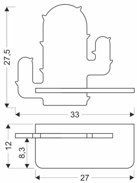 Aplică LED cu raft pentru copii CACTUS LED/4W/230V verde/lemn