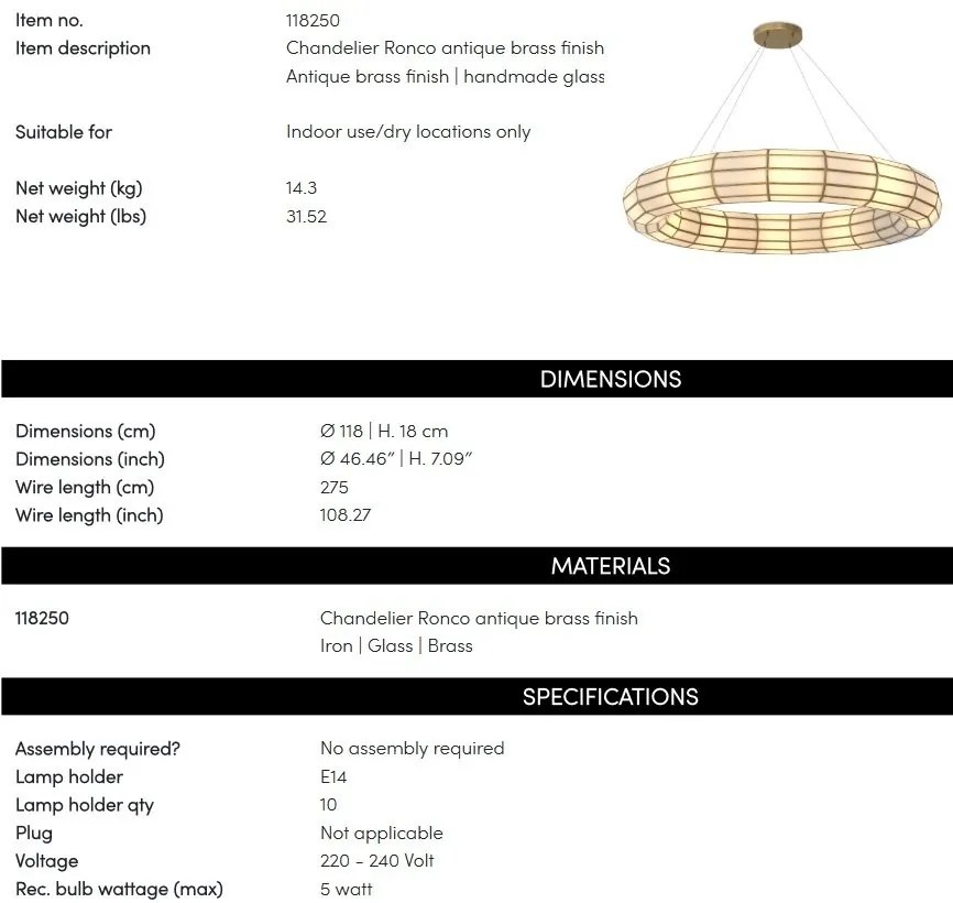 Candelabru LUX design deosebit Ronco