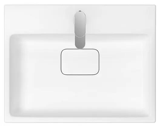 Lavoar baie pe mobilier alb 60 cm, dreptunghiular, Cersanit Virgo 605x460 mm