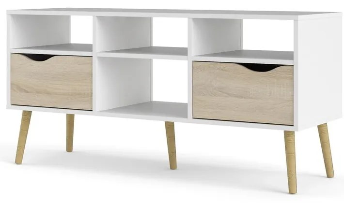 Comodă TV Tvilum Oslo, 117x57 cm, natural-alb