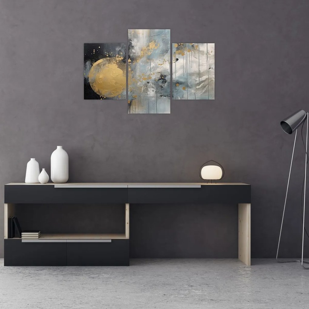 Tablou - Abstracție cu minge de aur (90x60 cm)