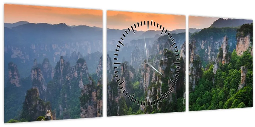 Tablou - Parcul forestier național Zhangjiajie (cu ceas) (90x30 cm)
