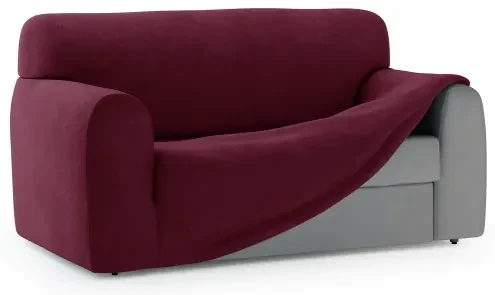 Husa elastica pentru canapea de 2 locuri LARSI, rosu vin