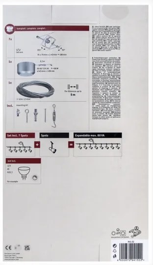 Paulmann 94152 - Set 7x GU5,3/10W spot MAC 230V crom