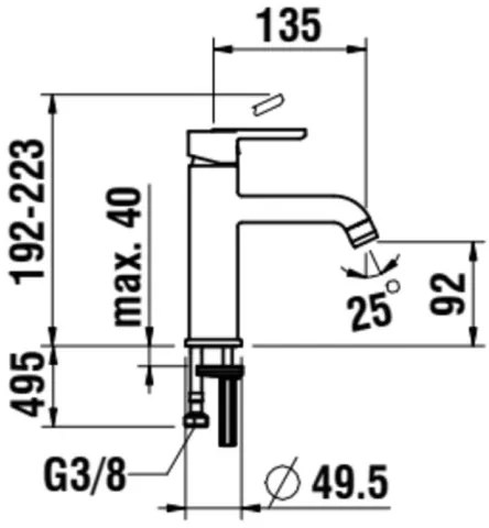 Baterie de lavoar LAUFEN H3110810041201 LUA 19,2 cm crom lucios