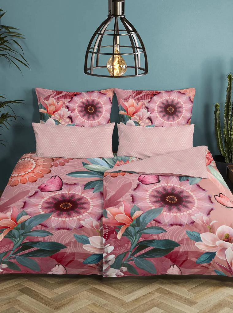 Lenjerie de pat din flanelă dublă roz pentru un pat de o persoană Home Hip Tlingit
