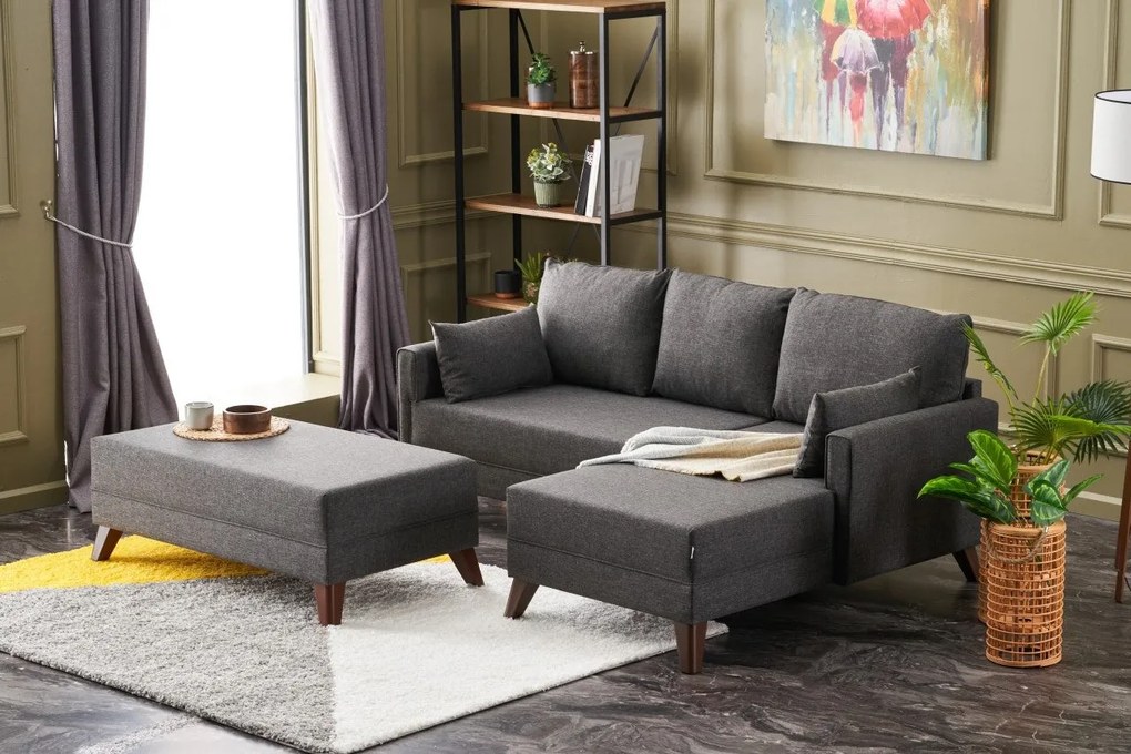 Canapea extensibilă de colț Bella Mini Corner Sofa Right - Anthracite