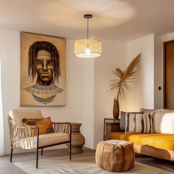 Brilagi - Lustră LED suspendată pe cablu CERIA BOHO 1xE27/40W/230V Ø 25 cm bambus