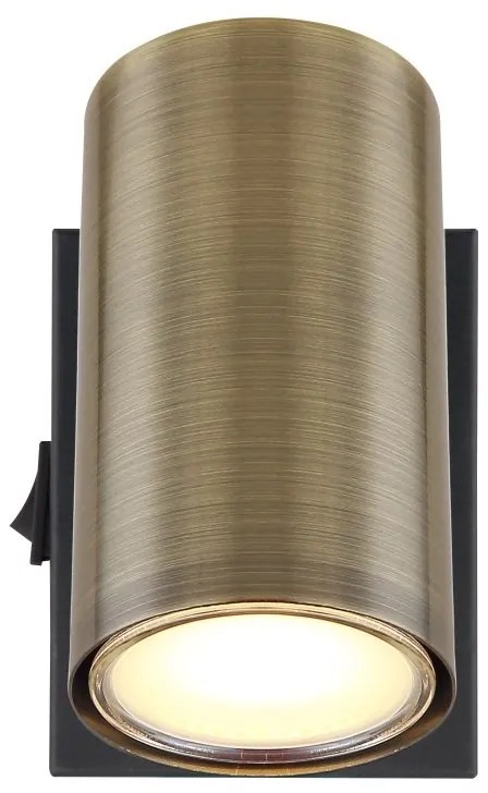 Aplica cu spot directionabil design modern ROBBY negru mat, alama antica