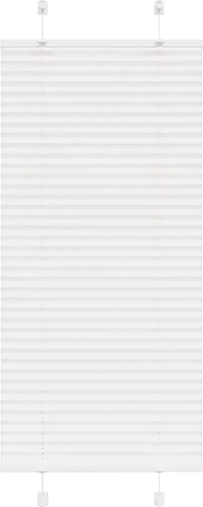 vidaXL Jaluzea plisată alb 55x100 cm Lățime țesătură 54,4cm poliester