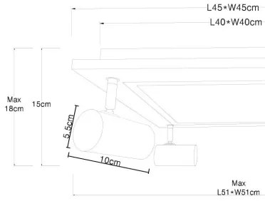 Spot LED ULLA 4xGU10/5W + LED/24W/230V Globo 67306D2