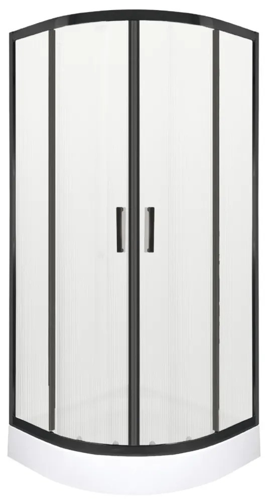 Soho Black 80 cabină de duș curbată cu tavă de duș XN