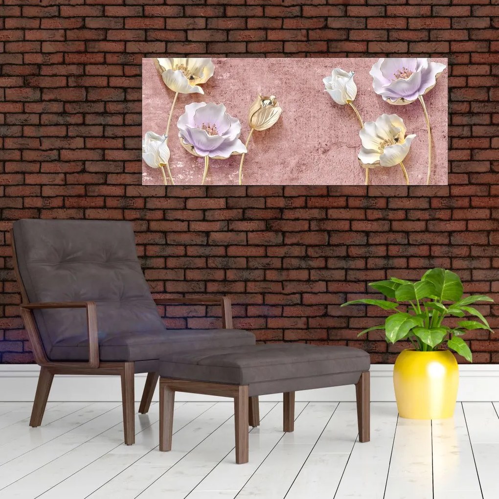 Tablou cu flori (120x50 cm)