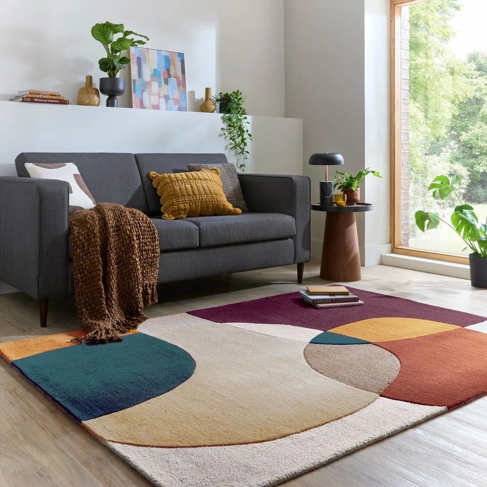 Covor mov țesut manual din lână 120x170 cm Glow Purple Multi – Flair Rugs