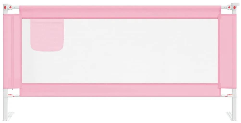 Balustrada de protectie pat copii, roz, 190x25 cm, textil 1, Roz, 190 x 25 cm