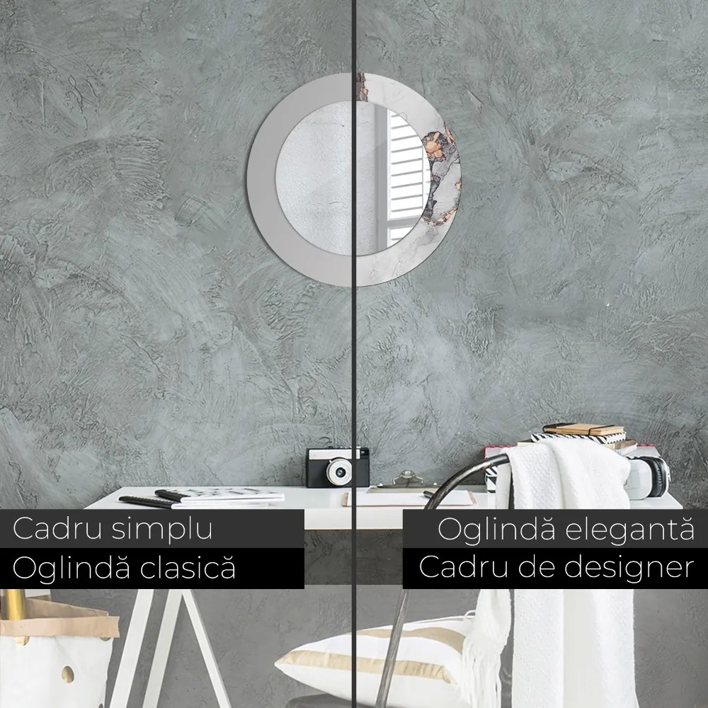 Decor oglinda rotunda Fluid abstract fi 50 cm