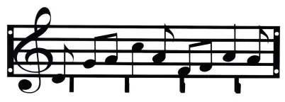 Cuier de perete 60x19 cm metal note muzicale