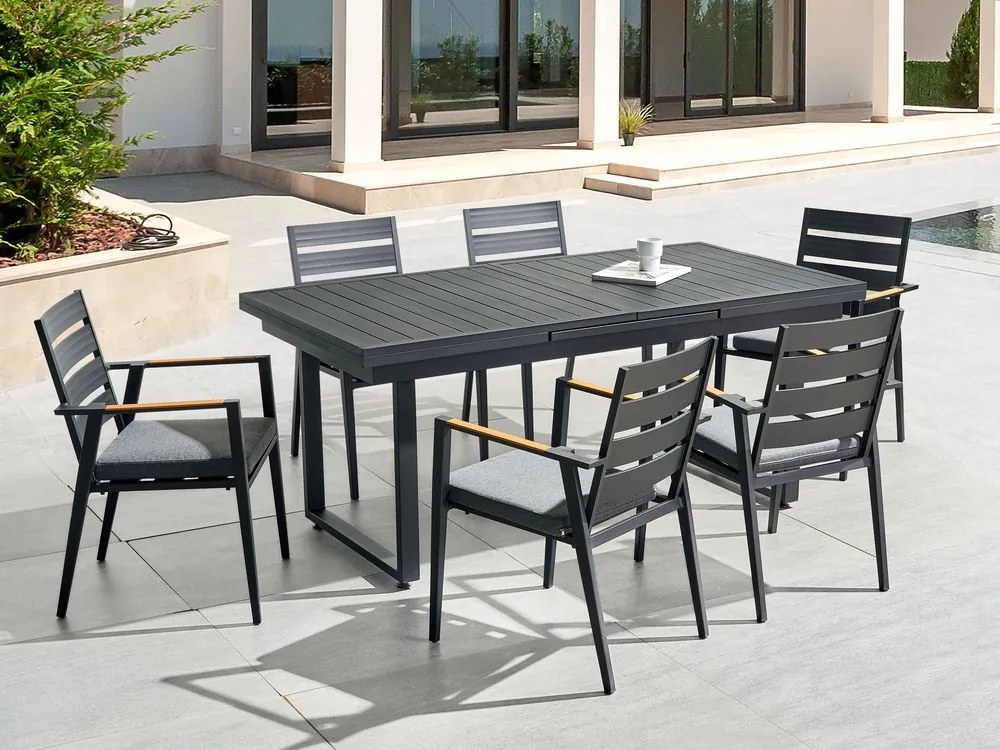 Set mobilier de grădină Valerian/Tavia (Negru + gri) . 1076305