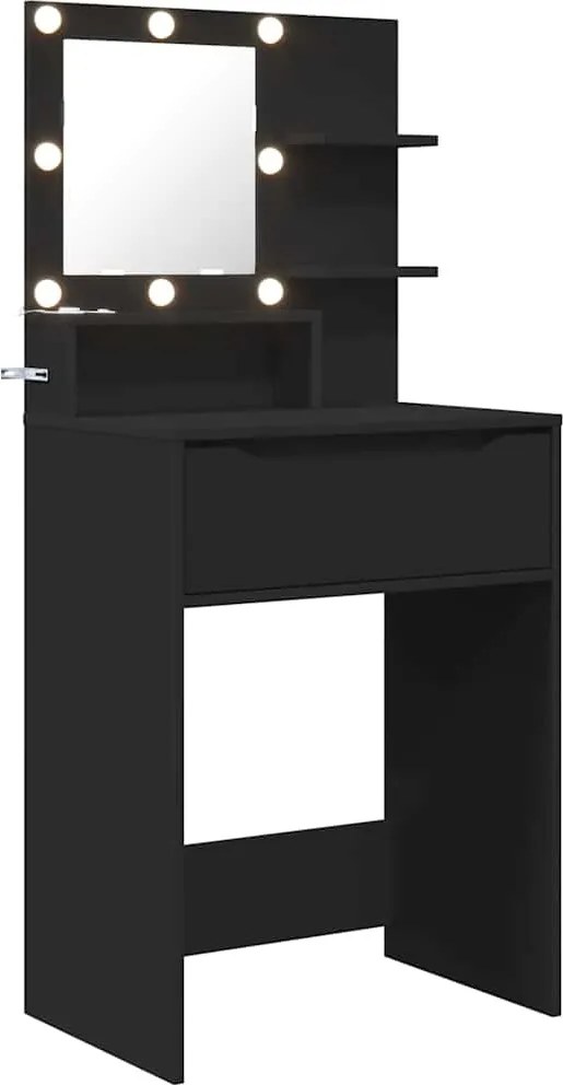 vidaXL Mese de toaletă pentru dormitor Negru 80 x 39,6 x 135 cm