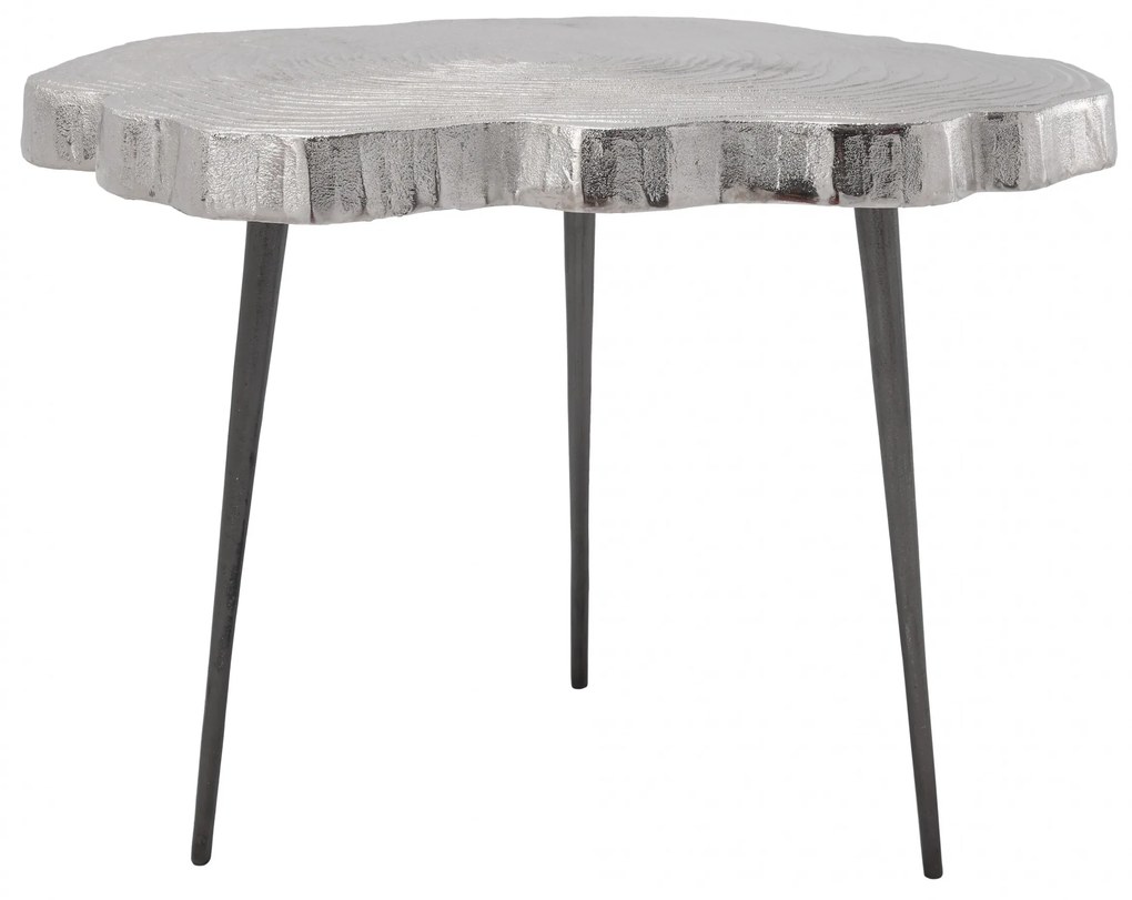 Masuta de cafea cu forma neregulata din aluminiu 65x56x50 cm argintiu