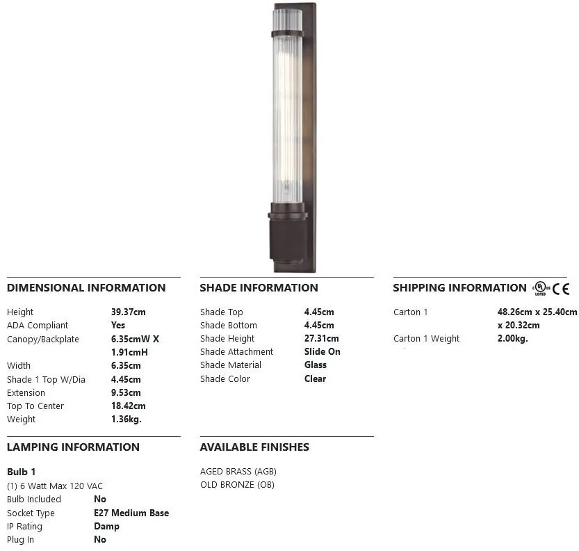 Aplica de perete design minimalist SHAW bronz antic
