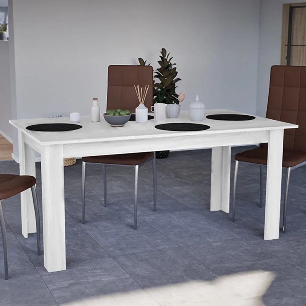 Masă de dining Yorki Standard 160x90 cm albă