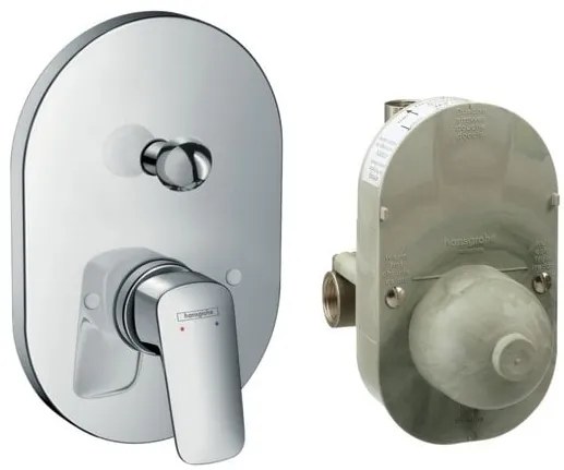 Baterie cada/dus Hansgrohe Logis cu montaj incastrat, corp ingropat inclus, crom - 71409000