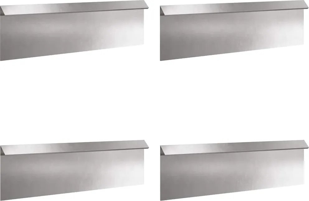 vidaXL Gard pentru melci 4 pcs Argintiu 100 x 3,5 x 25 cm