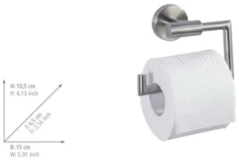 WENKO 19612100 - Suport pentru hârtie igienică BOSIO MATT, 15 x 10,5 cm, inox/argintiu