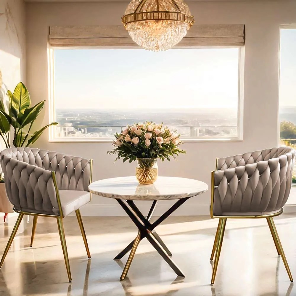 Scaun living modern din catifea cu picioare metalice BUC 261 bej