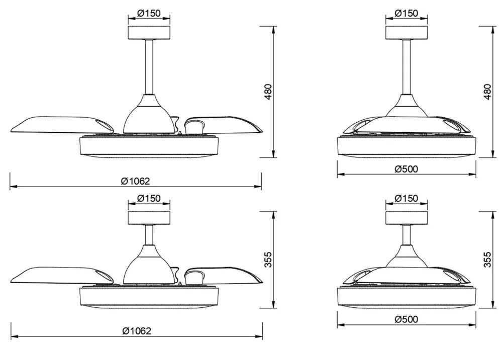Lustra LED cu Ventilator si telecomanda COIN negru