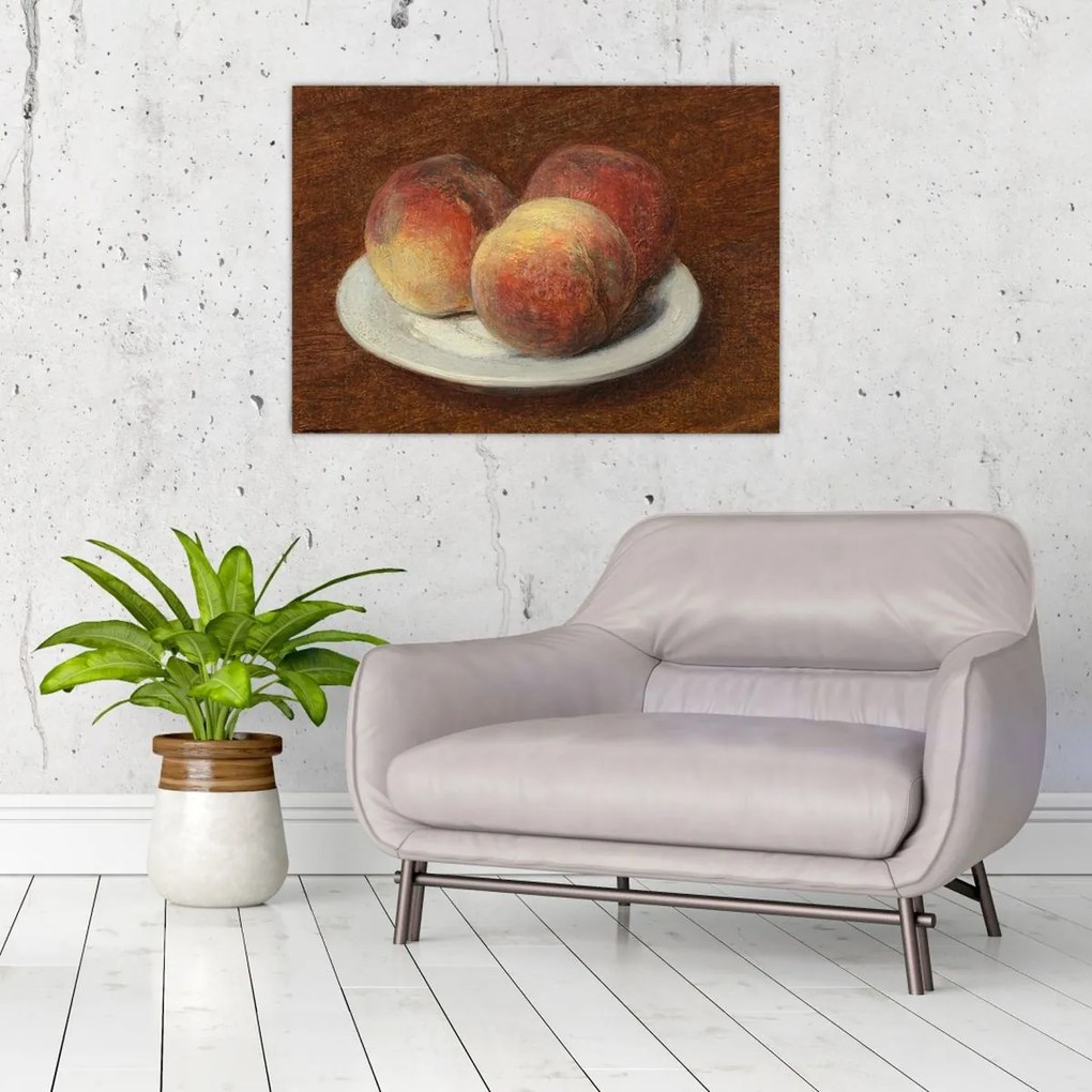 Tablou - Henri Fantin-Latour, Three Peaches on a Plate, reproducere (70x50 cm)