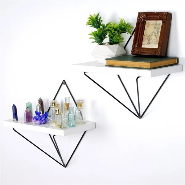 SET 2x raft de perete 14x30 cm alb