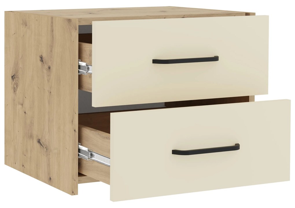 Set dormitor Malmo V2, Pat 200 x 160 cm, Stejar Artisan/Argila