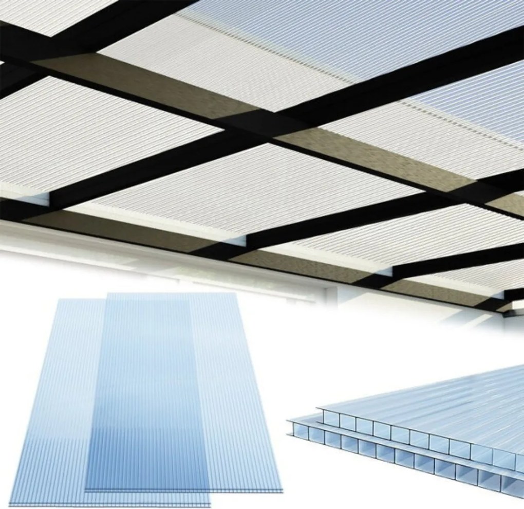 Policarbonat celular MARK 4mm, 60,5x121x0,4cm, 14 bucăți, transparent Jurhan