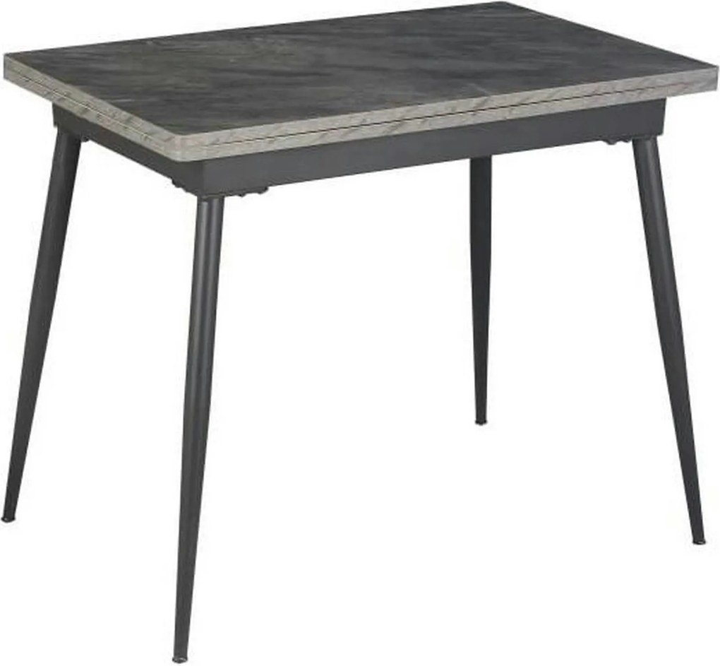 Masa extensibila SMART, gri cu efect de marmura/negru, 60/120x93x77 cm