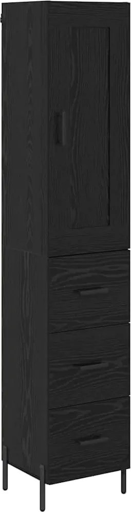 vidaXL Bufet cu sertar Stejar Negru 34,5 x 34 x 180 cm Lemn compozit