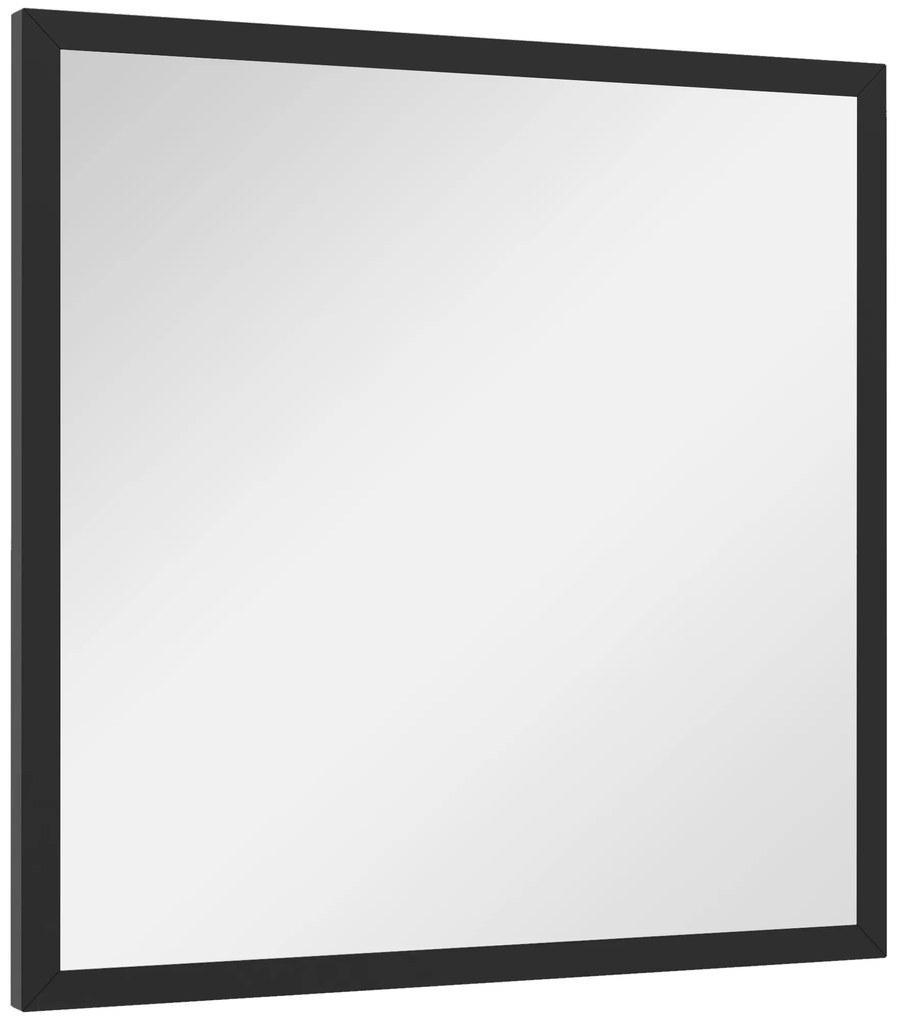 HOMCOM OGLINDĂ MURALĂ PĂTRATĂ 50 x 50 cm, cadru din lemn negru, ideală pentru baie, living sau dormitor | Aosom Romania