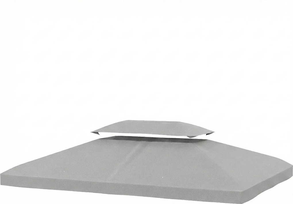 Outsunny Prelată de Schimb 4x3 m cu Acoperiș Dublu Orificii de Scurgere și Protecție UV Doar Prelată NU Include Cadru Gri Deschis | Aosom Romania