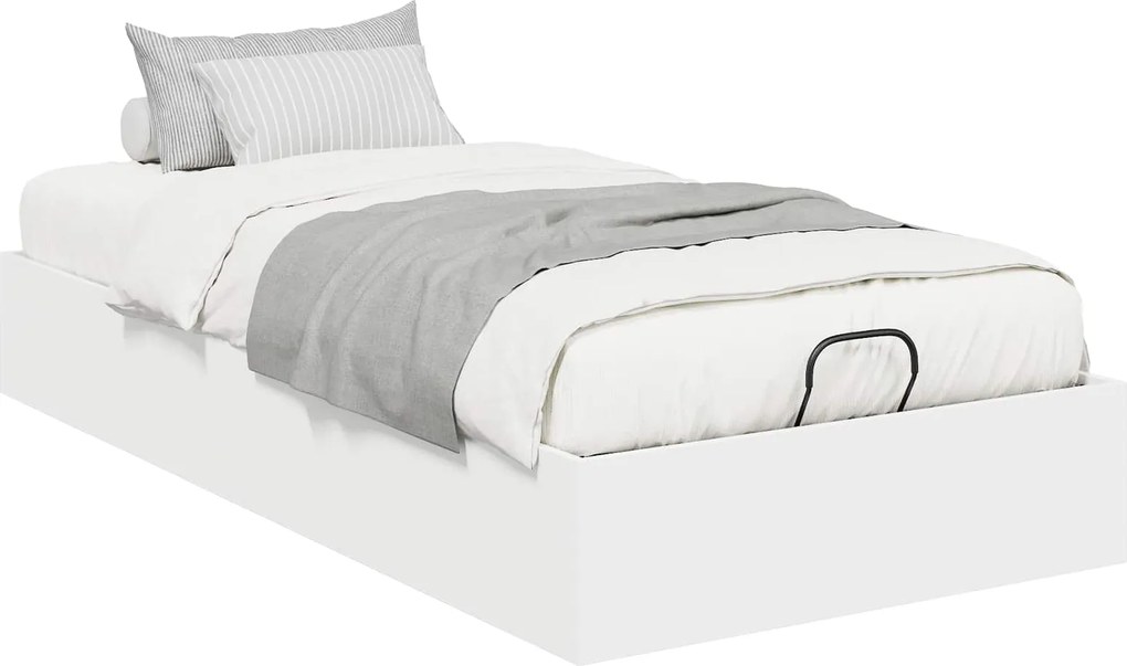 vidaXL Cadru de pat otoman Alb 75,5 x 190 cm Lemn prelucrat