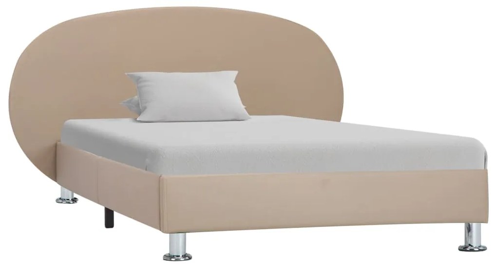 285420 vidaXL Cadru de pat, cappuccino, 90 x 200 cm, piele ecologică