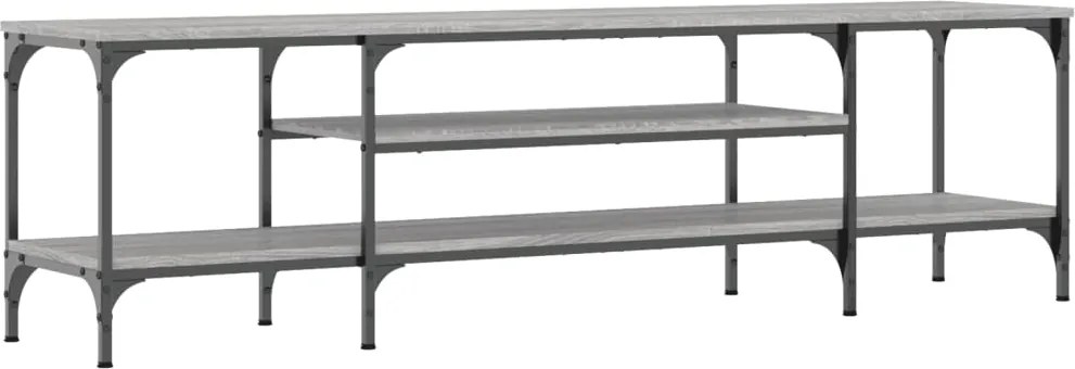 vidaXL Comodă TV, sonoma gri, 161x35x45 cm, lemn prelucrat & fier