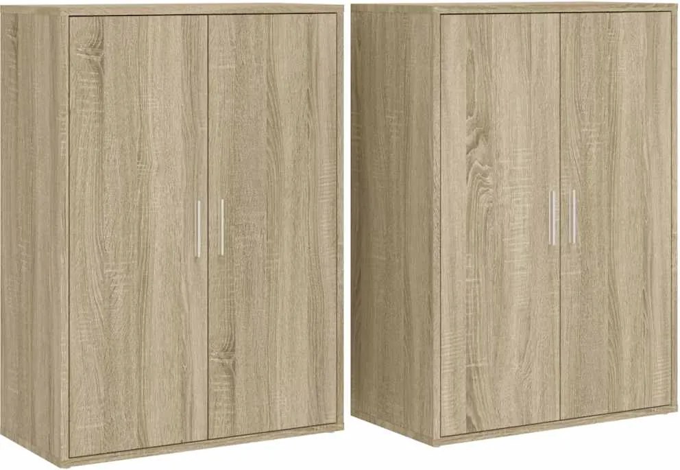 vidaXL Dulapuri, 2 buc., stejar sonoma, 60x31x84 cm, lemn prelucrat