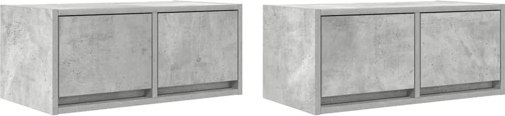 vidaXL Dulapuri TV 2 buc Beton Gri 60x31x25,5 cm Lemn prelucrat
