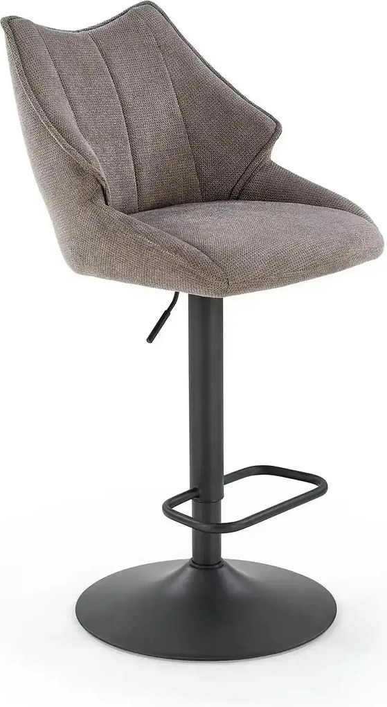 Scaun bar H122, gri - Vardo 11/negru, stofa clasica/metal, 50x54x96/11