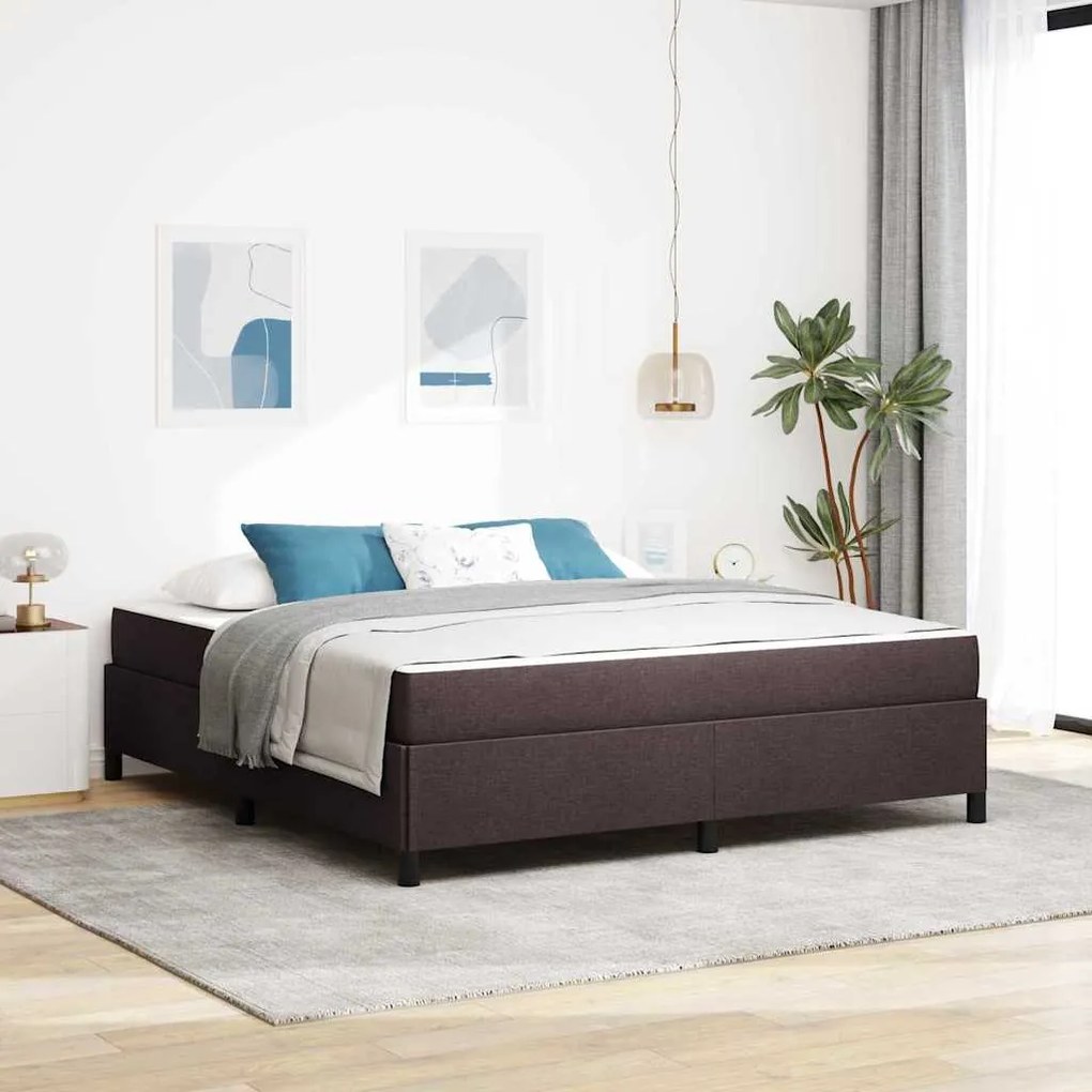vidaXL Pat cu arcuri Maro 180 x 200 cm Țesătură, Lemn Ingineresc