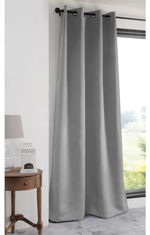 Draperie groasă blackout NOTTE gri 135 x 250 cm set 2 buc