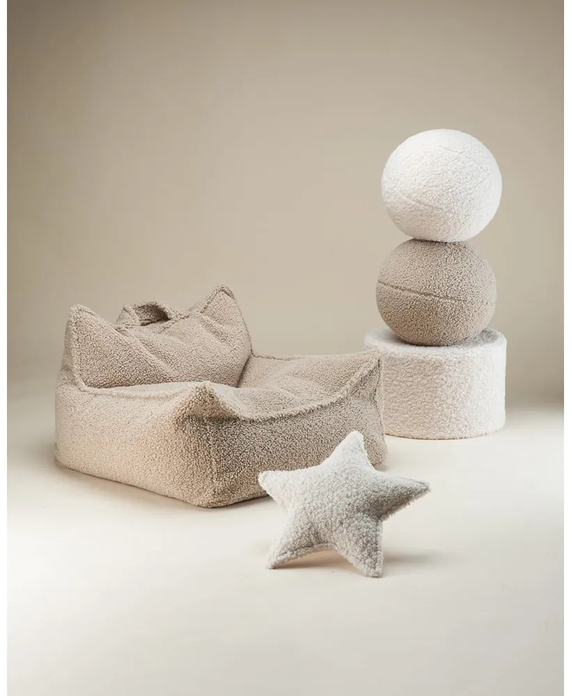 Fotoliu puf pentru copii maro deschis cu tapițerie din țesătură bouclé Chair – Wigiwama