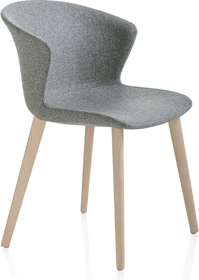 Kicca lemn masiv Plus – Scaun cu 4 picioare din lemn de artar complet tapitat